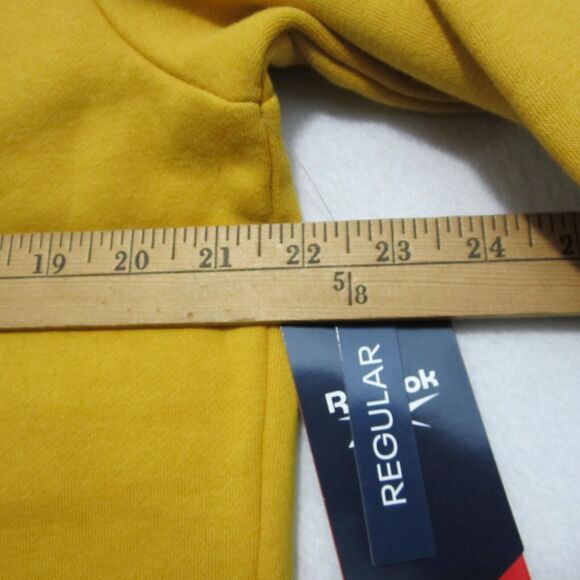 Reebok Hoodie Adult Size M Golden Yellow Black Logo Long Sleeve Cotton Blend - Picture 8 of 12